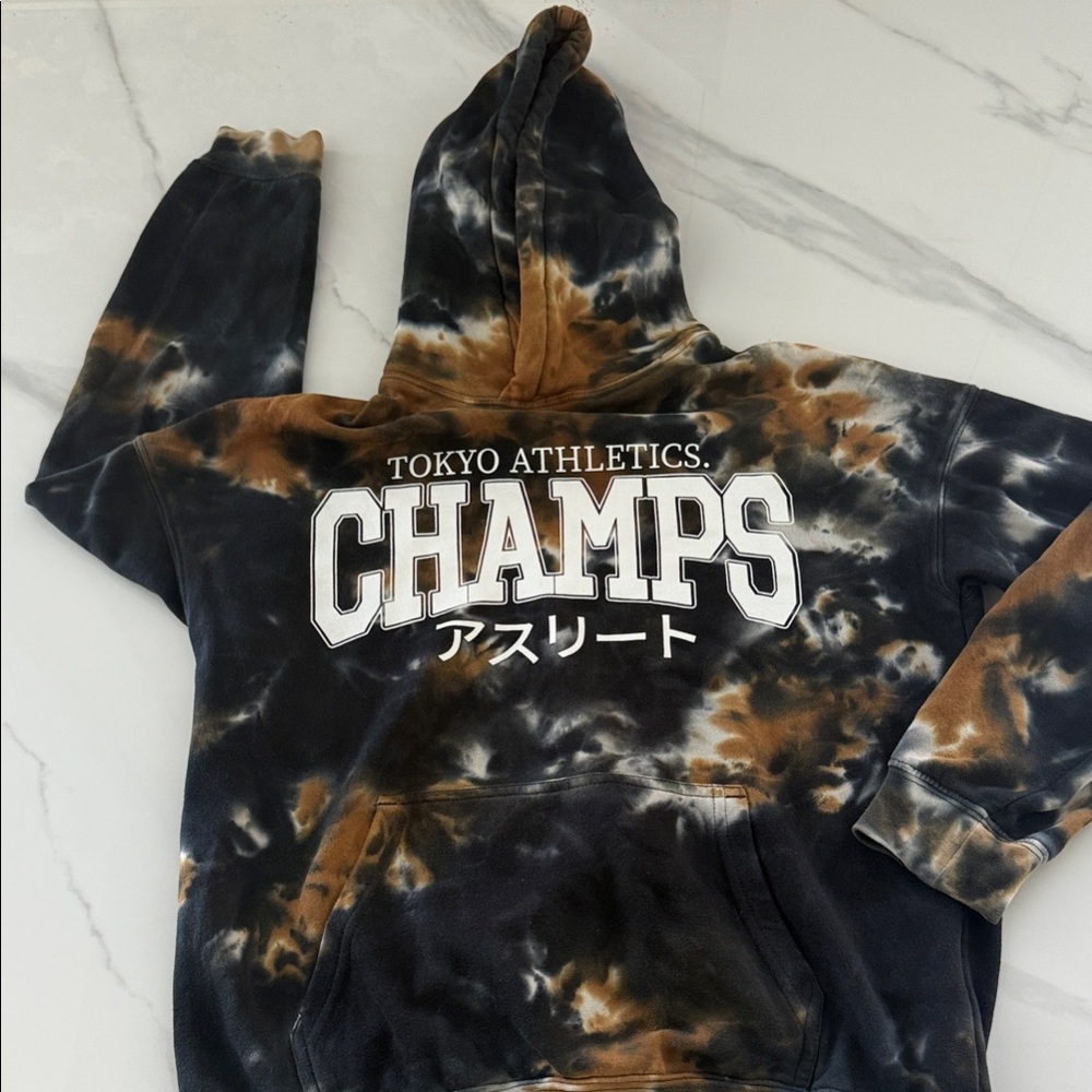 H&M Brown Tie-Dye Pullover Hoodie